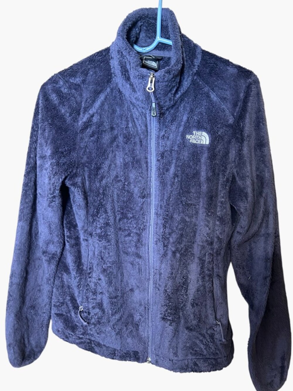 The North Face Women's Osito Jacket Dark Periwinkle Blue Full Zip Fuzzy Fleece S